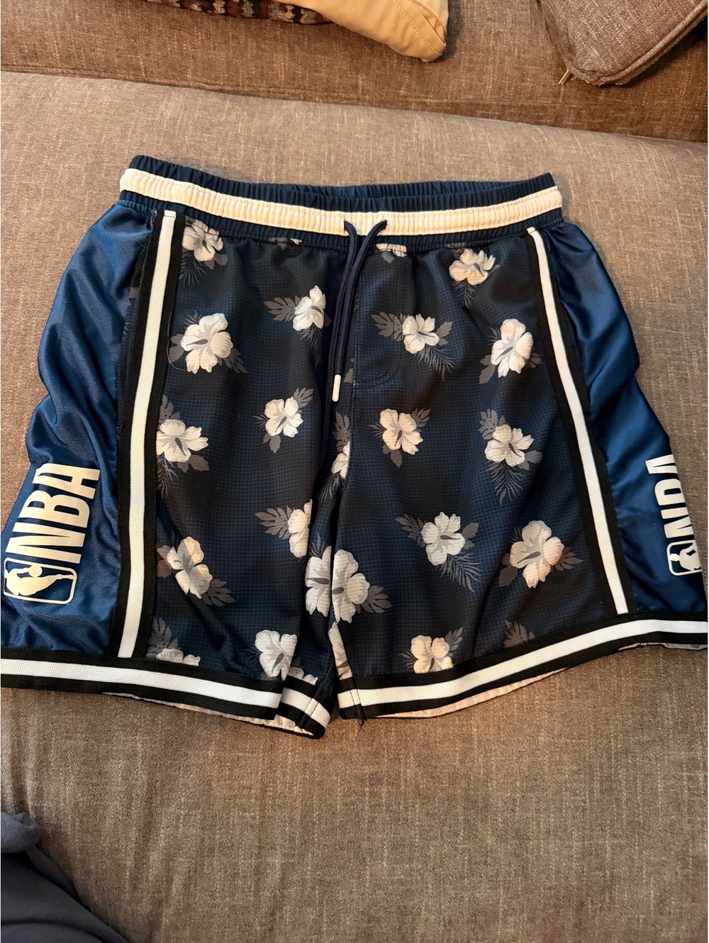 NBA Navy Floral Mesh Shorts